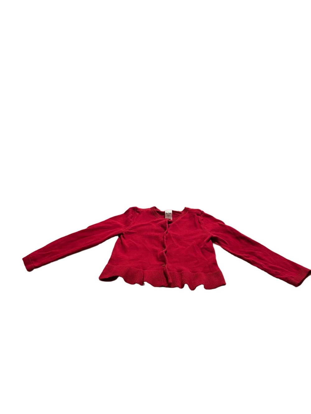 Carter's Toddler Red Ruffle Hem Cardigan Sweater Size 3T